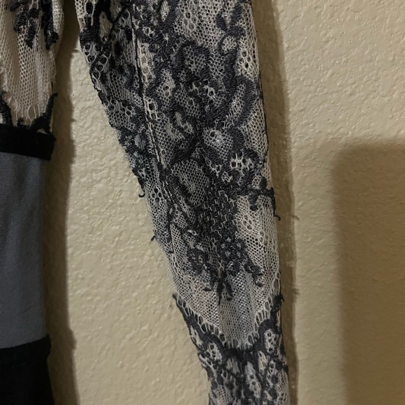 VENUS Black, Gray & Nude Lace Jumpsuit with Fitted Silhouette - Picture 10 of 11